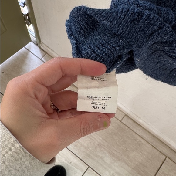 Vintage Fair Isle Sweater Women’s Small Blue Snowflake Adele Knitwear USA 90s - Picture 7 of 9